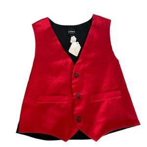Hutspah Made In USA Size S Red Black Wedding Guest Party Career Summer Vest